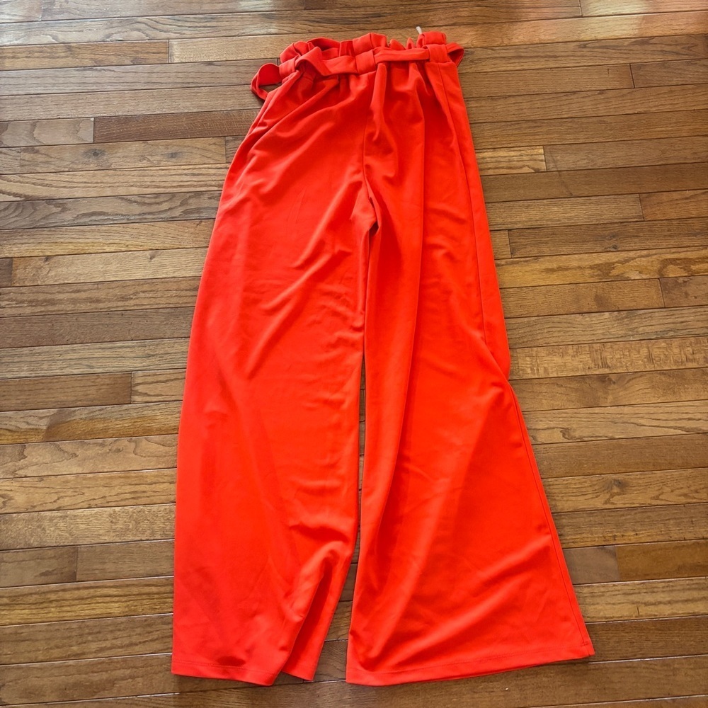 Women’s orange wide leg slacks size M. - Picture 6 of 6
